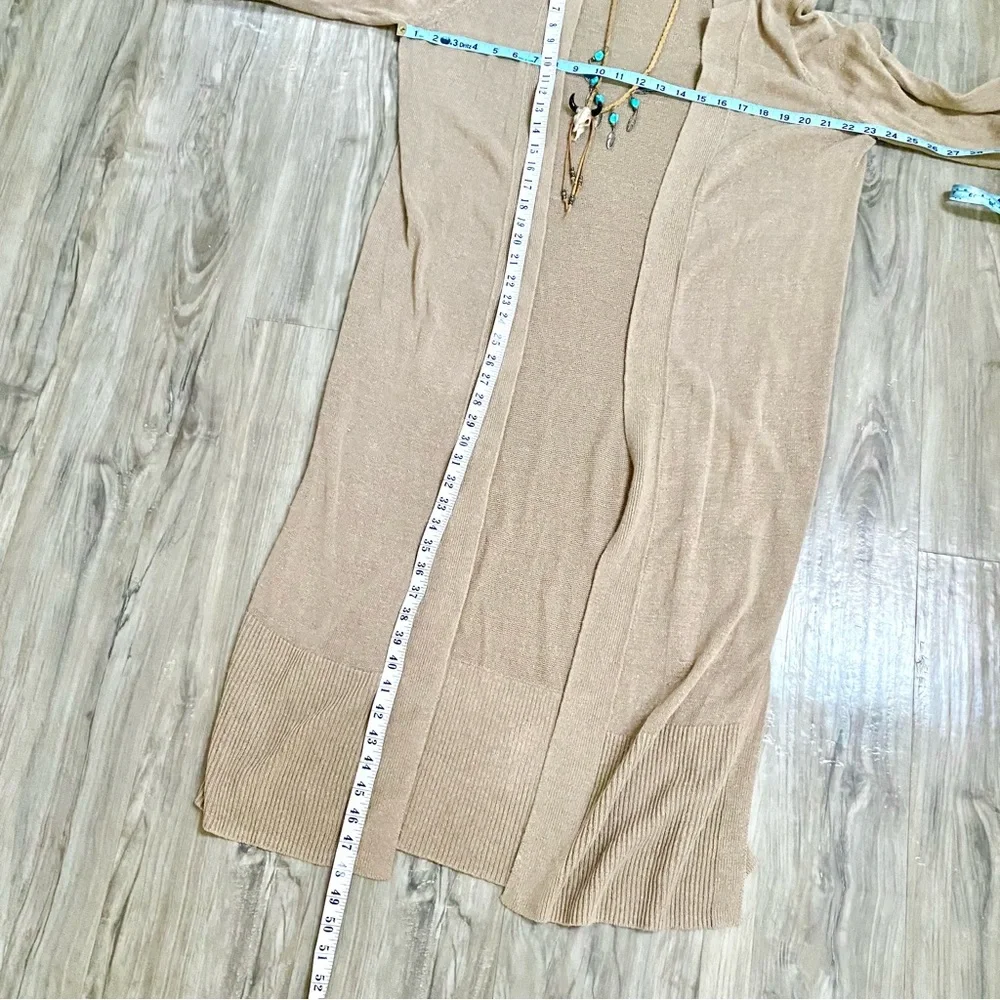 Linen Blend boho open front duster/cover up w resort vacay shabby chic vibe - Picture 12 of 13